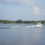 Waterskiing in Belize