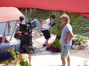 MTV at Rishi's plastic bottle island Isla Mujeres