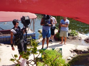 MTV at Rishi's plastic bottle island Isla Mujeres