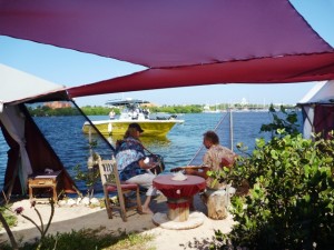 MTV at Rishi's plastic bottle island Isla Mujeres